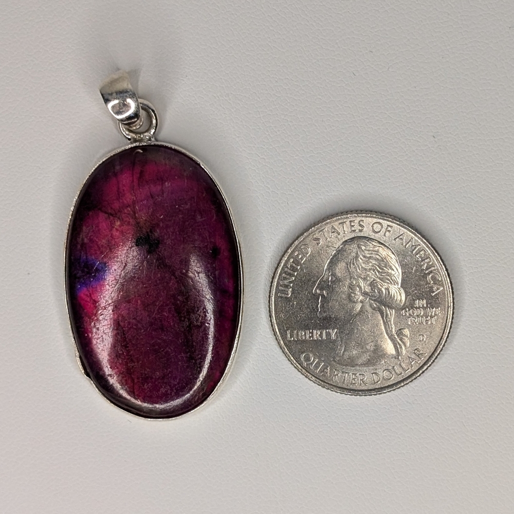 Purple Labradorite Pendant S925 Sterling Silver - Picture 4 of 6